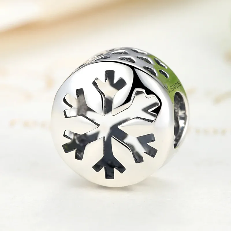 (image for) Pandora Style Silver Snowflake Charm - SCC069 - View 3