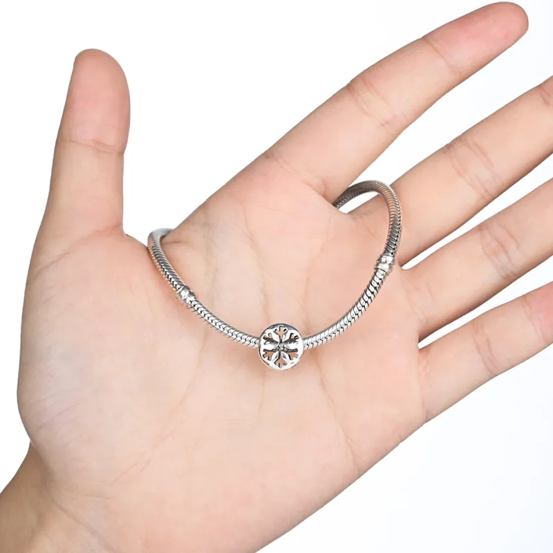 (image for) Pandora Style Silver Snowflake Charm - SCC069 - View 4