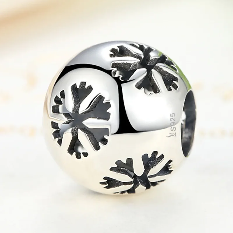 (image for) Pandora Style Silver Snowflake Charm - SCC070 - View 3