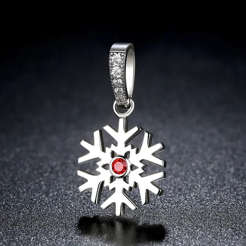(image for) Pandora Style Silver Snowflake Dangle - SCC075 - View 5
