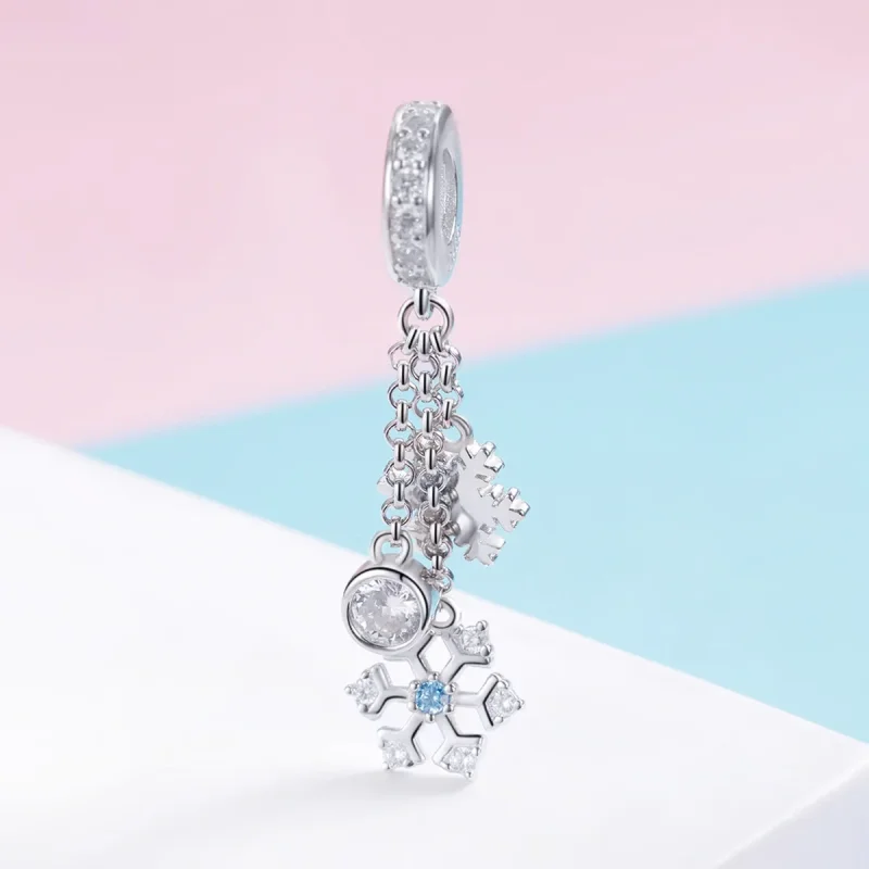 (image for) Pandora Style Silver Snowflake Dangle - SCC1020 - View 2