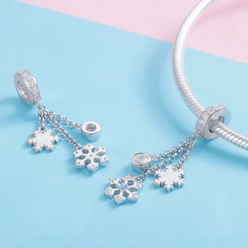 (image for) Pandora Style Silver Snowflake Dangle - SCC1020 - View 4