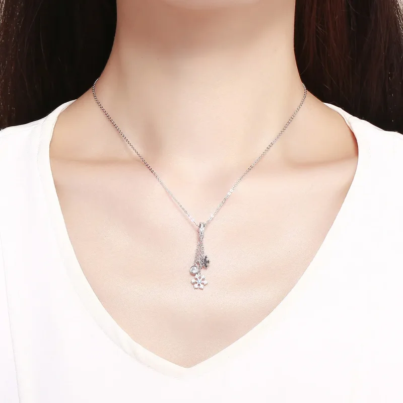 (image for) Pandora Style Silver Snowflake Dangle - SCC1020 - View 5