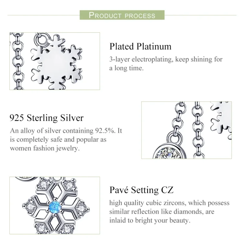 (image for) Pandora Style Silver Snowflake Dangle - SCC1020 - View 6