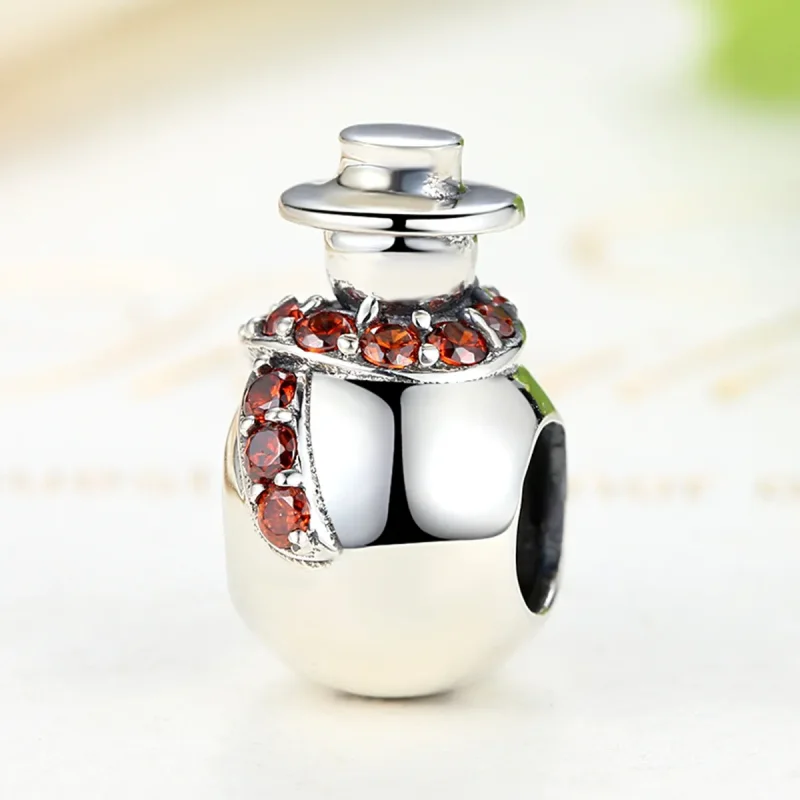 (image for) Pandora Style Silver Snowman Charm - SCC072 - View 2