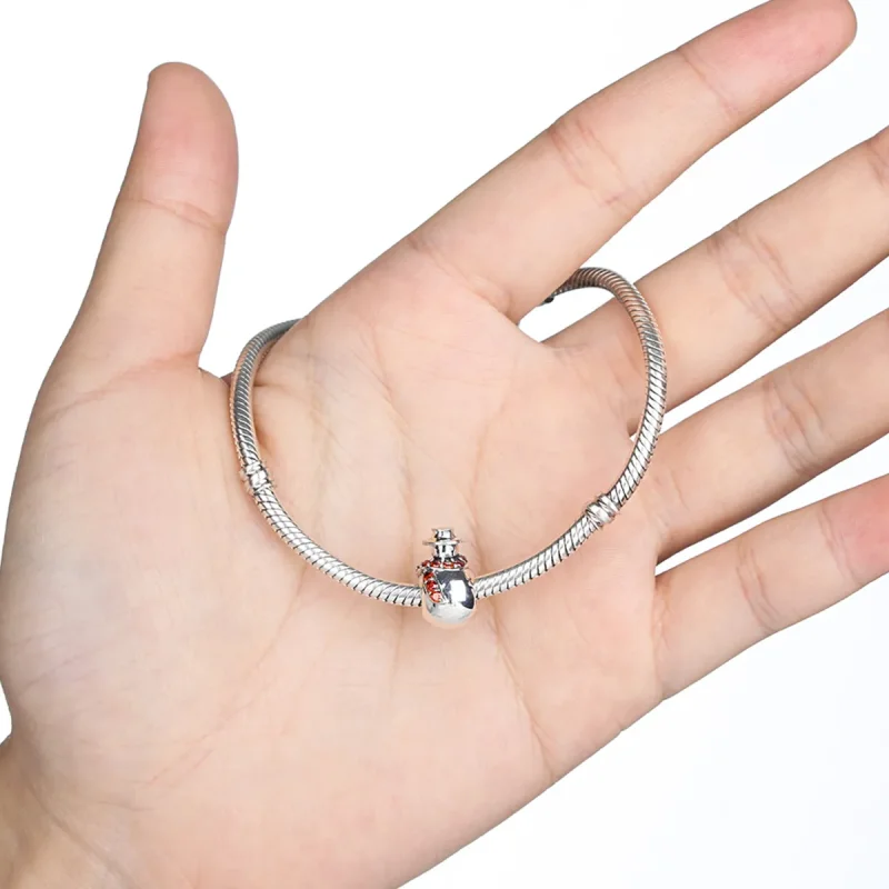 (image for) Pandora Style Silver Snowman Charm - SCC072 - View 4