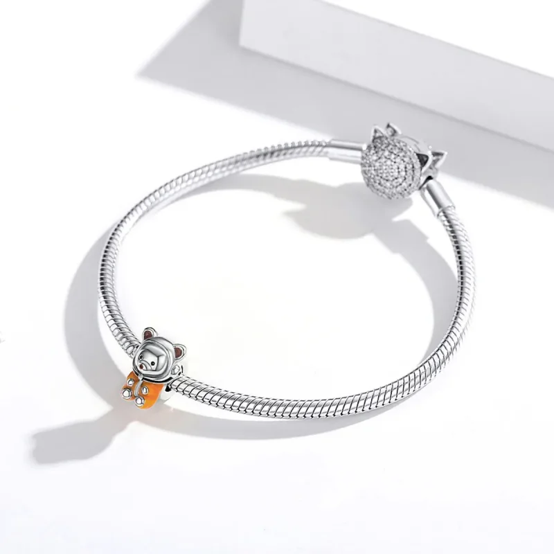 (image for) Pandora Style Silver Space Bear Charm - SCC1693 - View 3