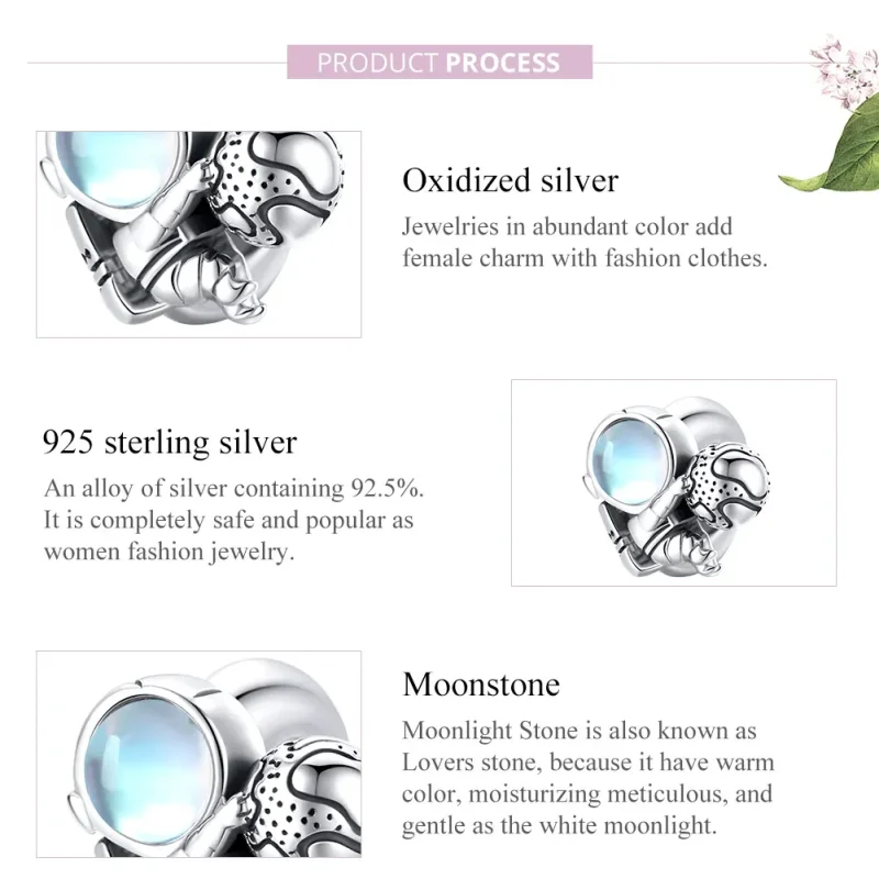 (image for) Pandora Style Silver Space Walk Charm - SCC1694 - View 8