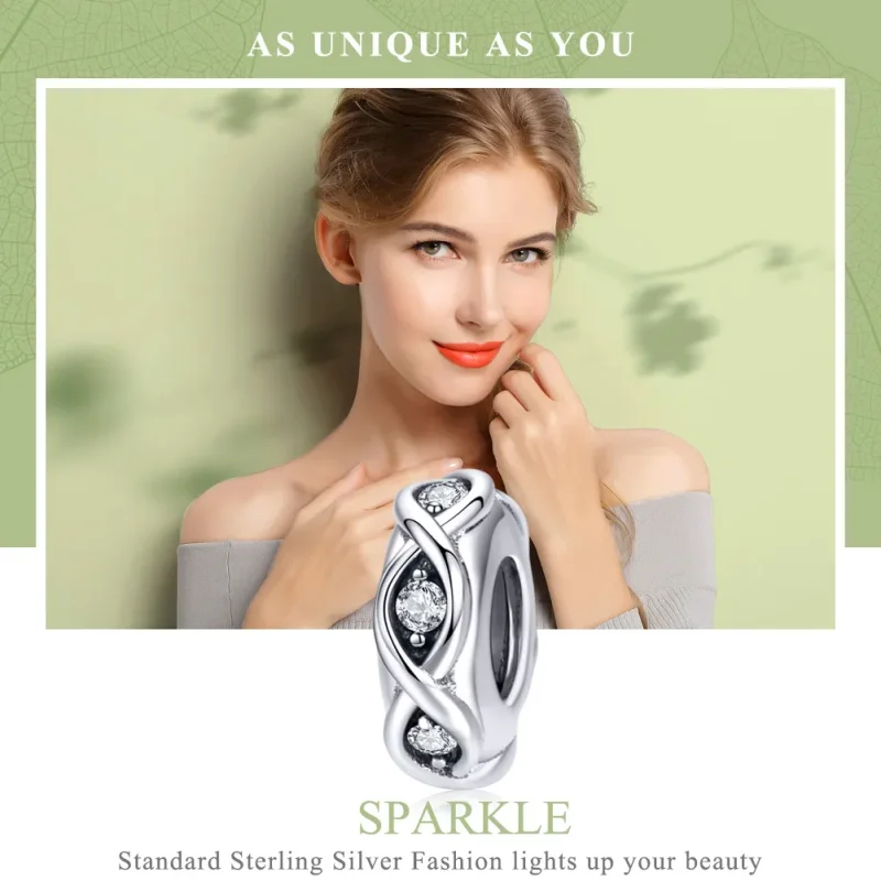 (image for) Pandora Style Silver Sparkle Spacer - SCC1153 - View 2