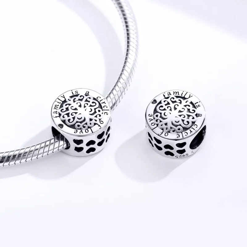 (image for) Pandora Style Silver Sparkling Family Tree Charm - SCC1324 - View 4