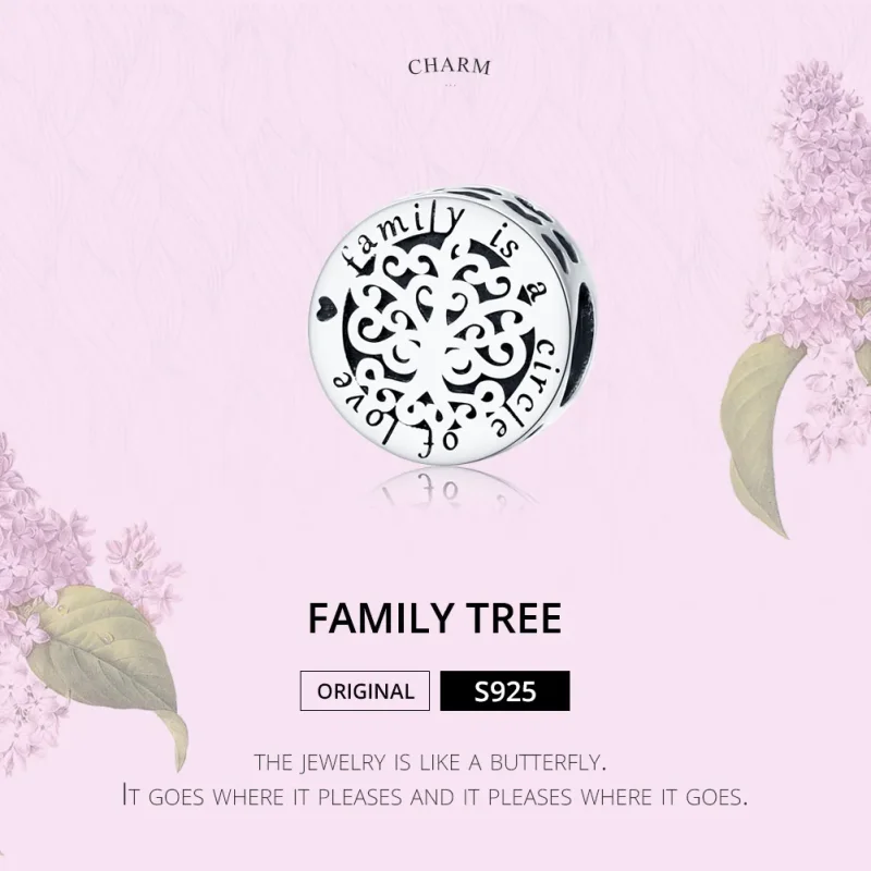(image for) Pandora Style Silver Sparkling Family Tree Charm - SCC1324 - View 6