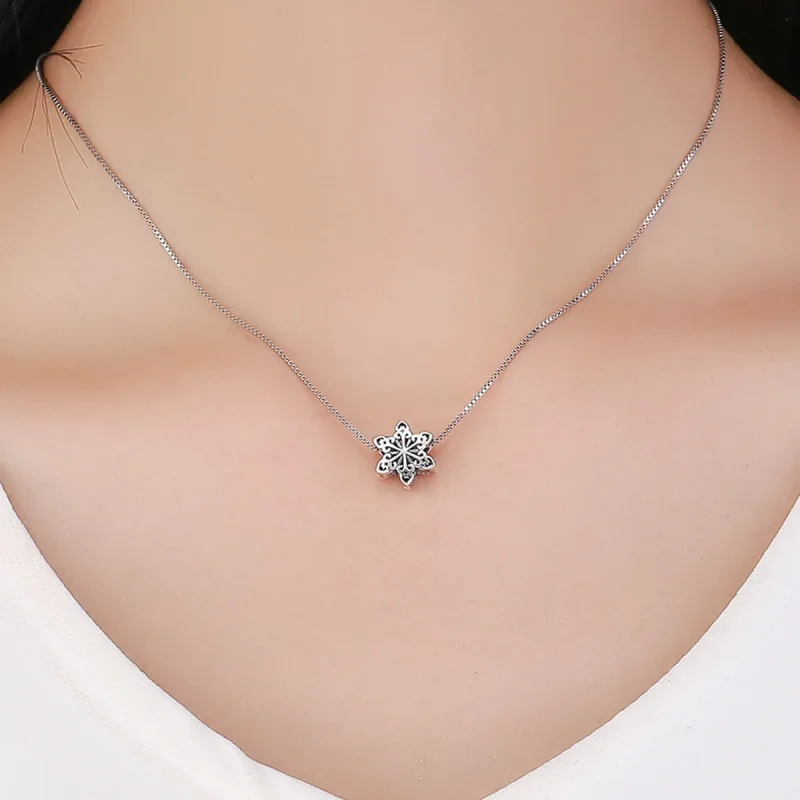 (image for) Pandora Style Silver Sparkling Snowflake Charm - SCC719 - View 5