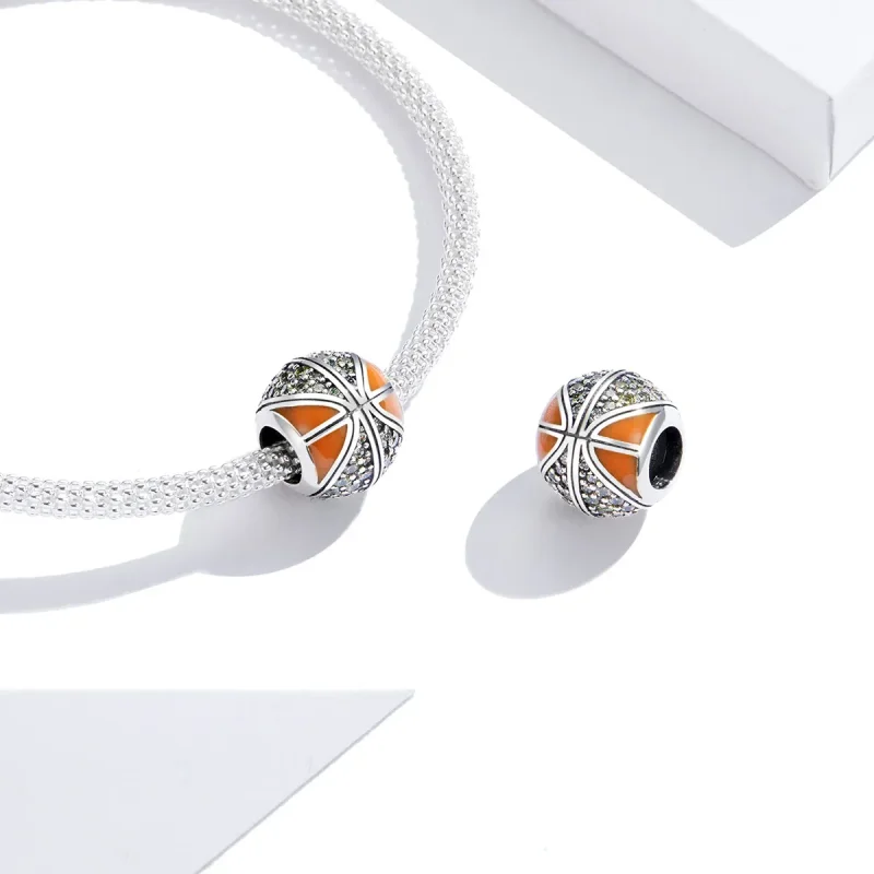 (image for) Pandora Style Silver Spirit of Basketball Charm - SCC1506 - View 3
