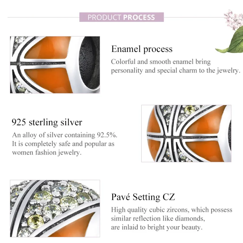 (image for) Pandora Style Silver Spirit of Basketball Charm - SCC1506 - View 8