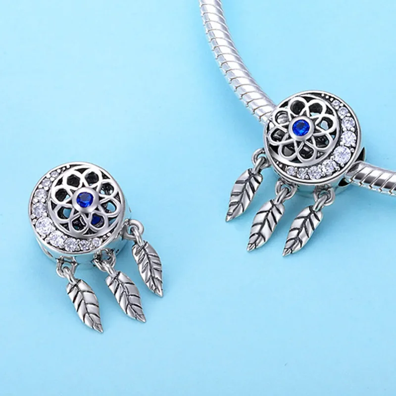 (image for) Pandora Style Silver Spiritual Dreamcatcher Charm - SCC718 - View 2