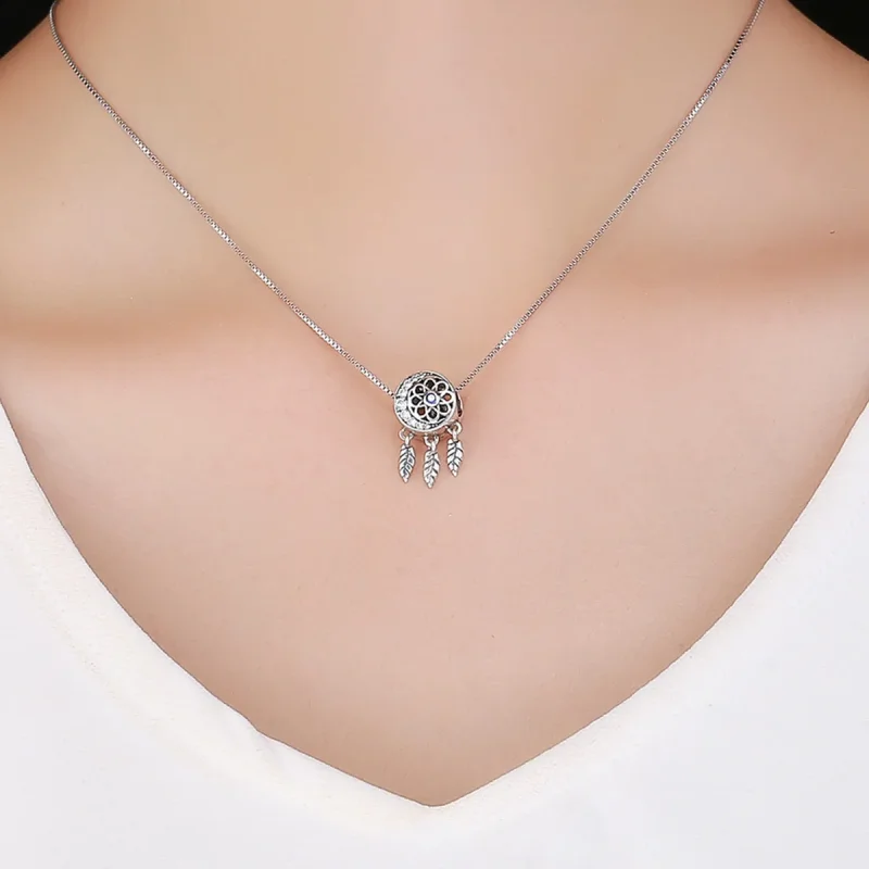 (image for) Pandora Style Silver Spiritual Dreamcatcher Charm - SCC718 - View 5