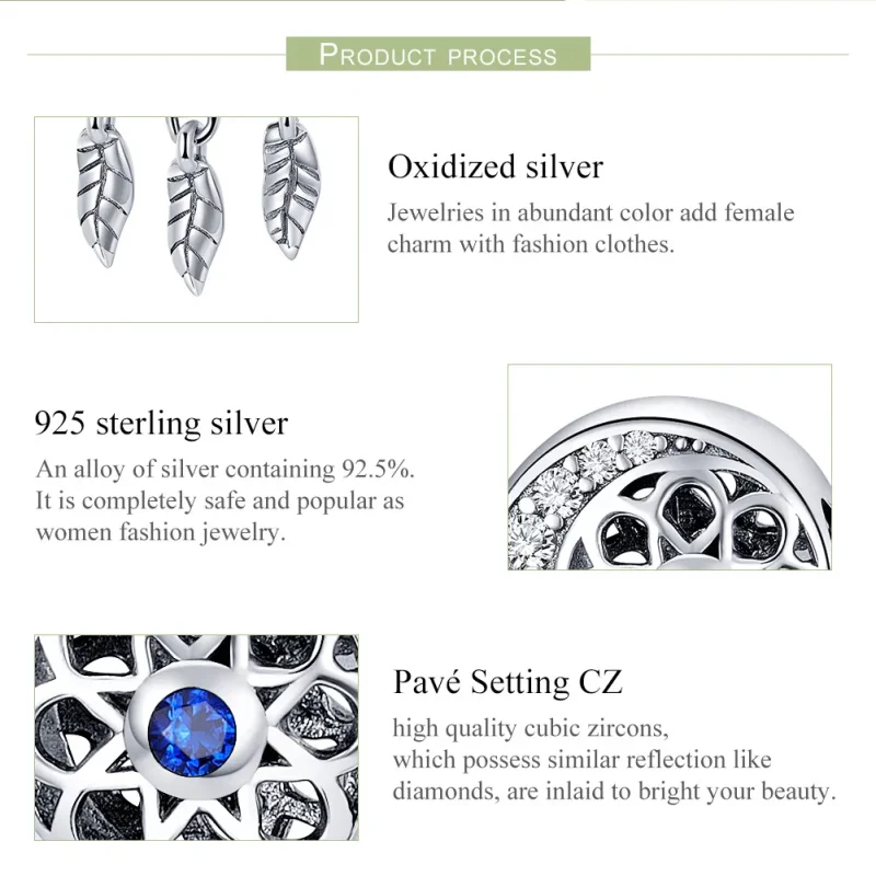 (image for) Pandora Style Silver Spiritual Dreamcatcher Charm - SCC718 - View 7