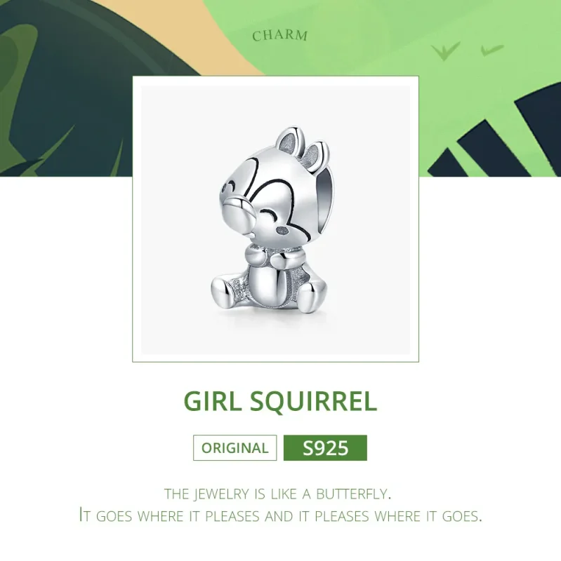 (image for) Pandora Style Silver Squirrel Charm - SCC1869 - View 6