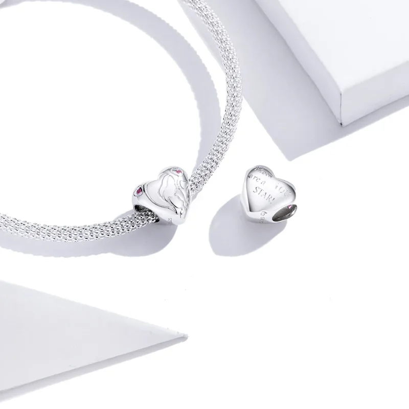 (image for) Pandora Style Silver Star In Love Charm - BSC216 - View 3