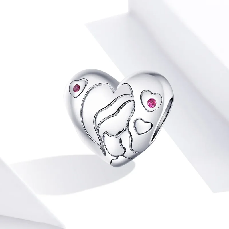 (image for) Pandora Style Silver Star In Love Charm - BSC216 - View 4