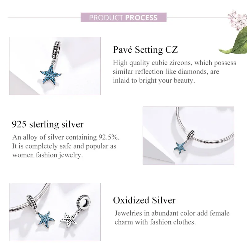 (image for) Pandora Style Silver Starfish Dangle - SCC1210 - View 4