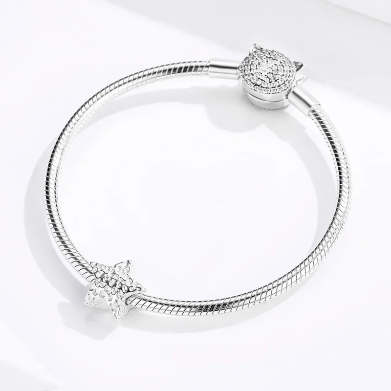 (image for) Pandora Style Silver Starry Charm - SCC1246 - View 3
