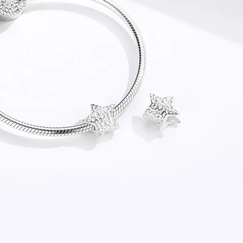 (image for) Pandora Style Silver Starry Charm - SCC1246 - View 4