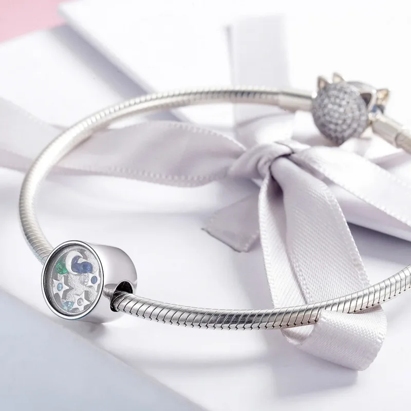 (image for) Pandora Style Silver Starry Sky Charm - BSC042 - View 2