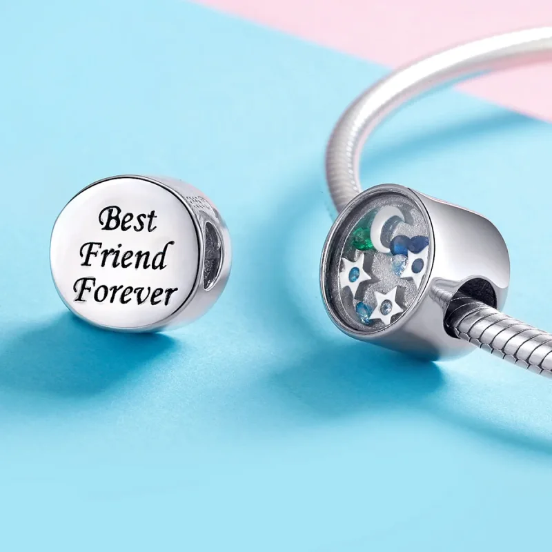 (image for) Pandora Style Silver Starry Sky Charm - BSC042 - View 3