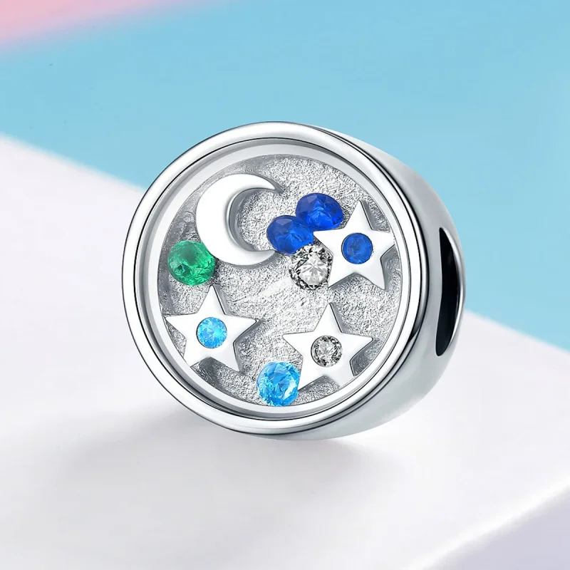 (image for) Pandora Style Silver Starry Sky Charm - BSC042 - View 4