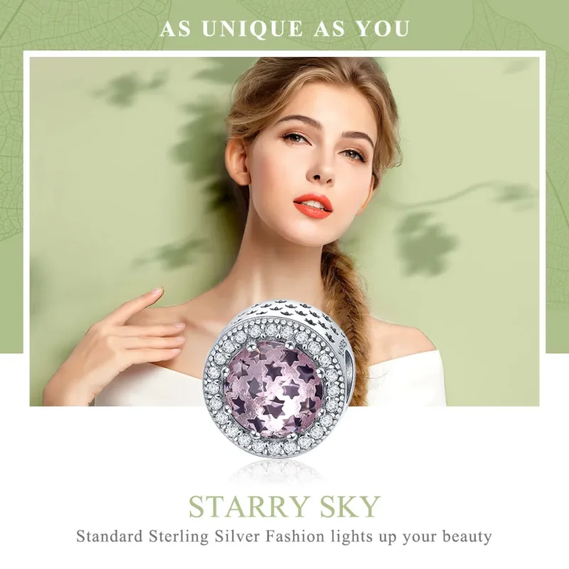 (image for) Pandora Style Silver Starry Sky Charm - SCC731 - View 6