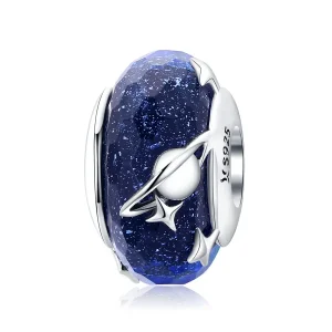 (image for) Pandora Style Silver Starry Sky Murano Glass Charm - SCC1284