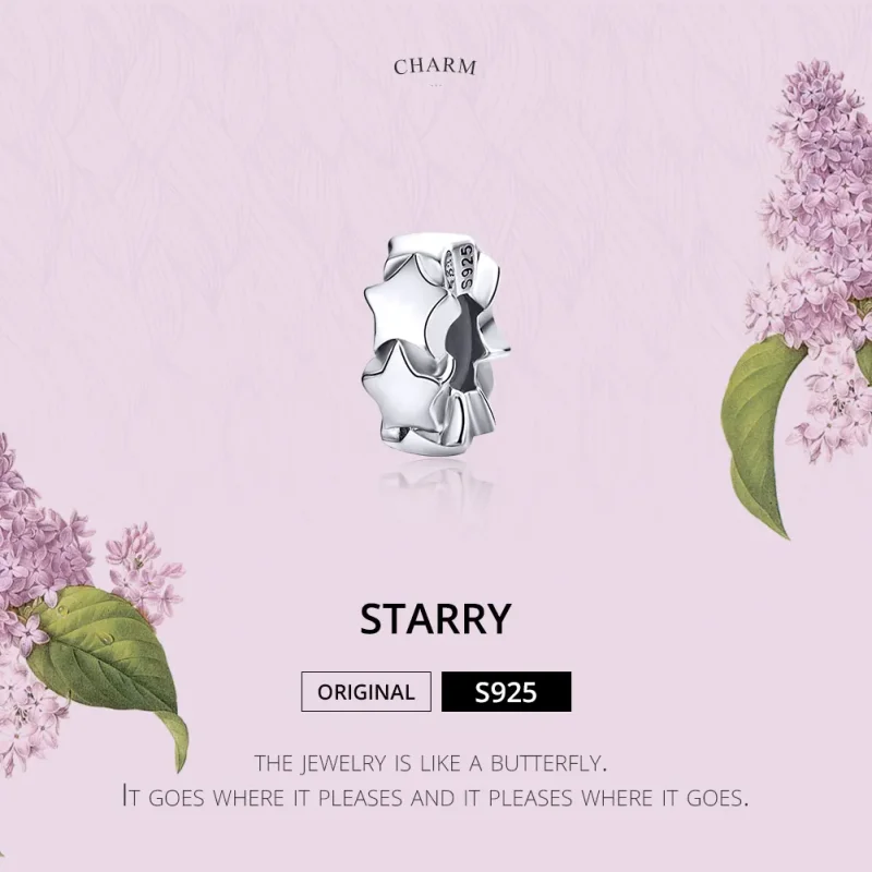 (image for) Pandora Style Silver Starry Sky Spacer - SCC1169 - View 2