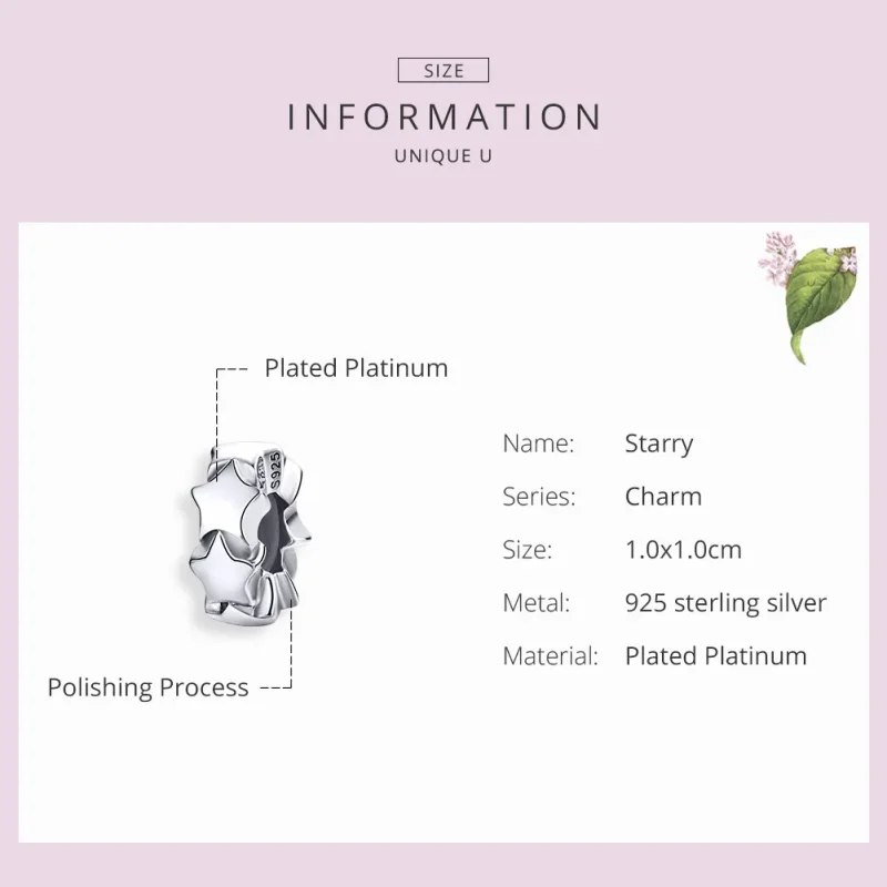 (image for) Pandora Style Silver Starry Sky Spacer - SCC1169 - View 3