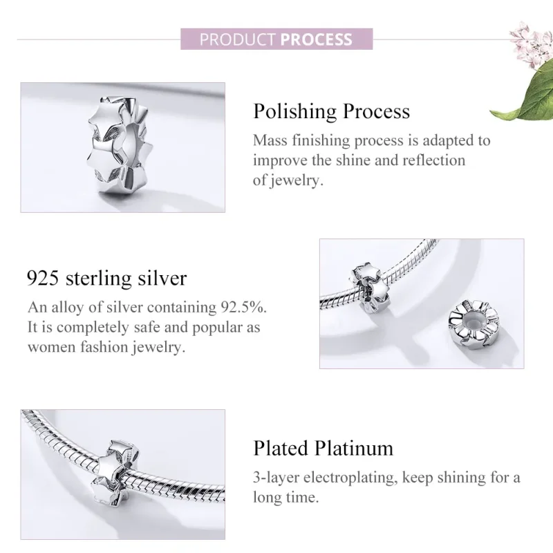 (image for) Pandora Style Silver Starry Sky Spacer - SCC1169 - View 4