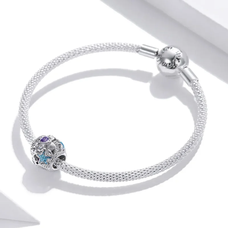 (image for) Pandora Style Silver Stars And Shell Charm - SCC1805 - View 3