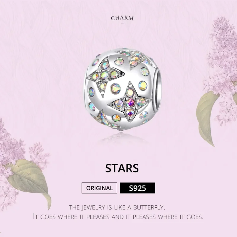 (image for) Pandora Style Silver Stars Charm - SCC1308 - View 2