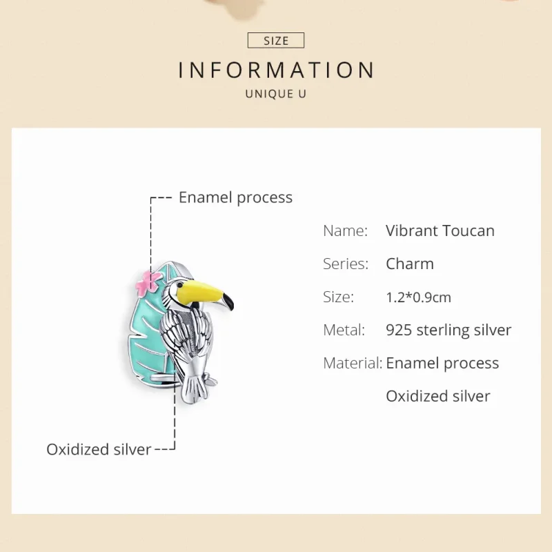 (image for) Pandora Style Silver Stork Charm - SCC1531 - View 6