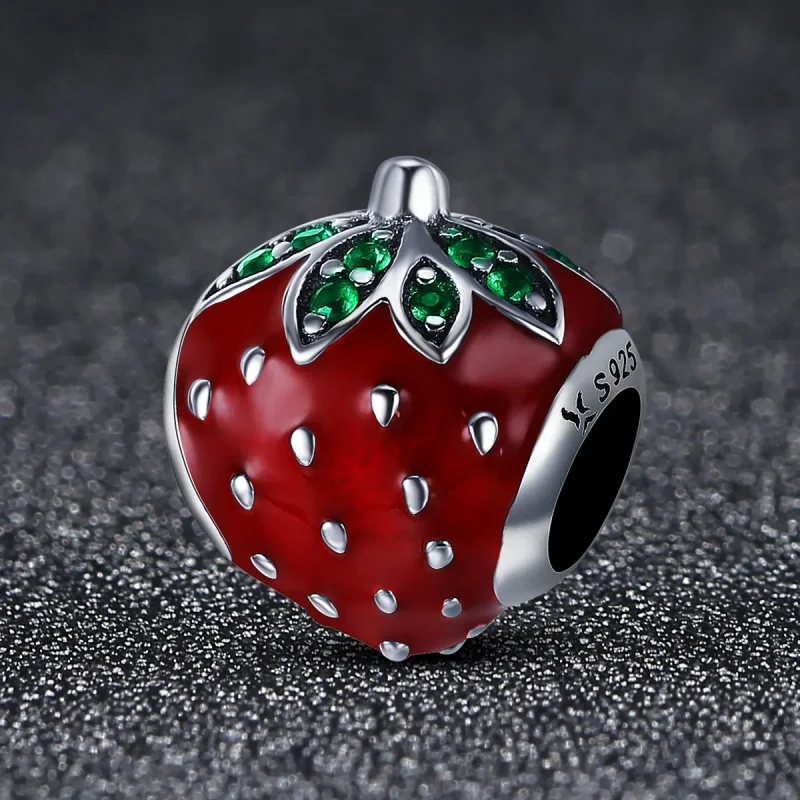 (image for) Pandora Style Silver Strawberry Charm - SCC369 - View 2