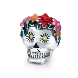 (image for) Pandora Style Silver Sugar Skull Charm - SCC888