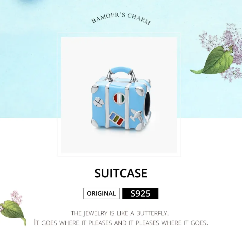 (image for) Pandora Style Silver Suitcase Charm - SCC1377 - View 6