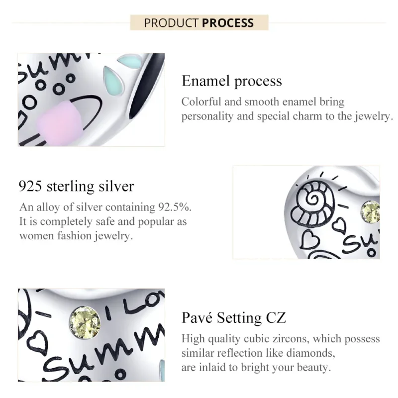 (image for) Pandora Style Silver Summer Graffiti Charm - SCC1529 - View 7