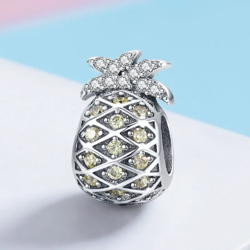 (image for) Pandora Style Silver Summer Pineapple Charm - SCC936 - View 2