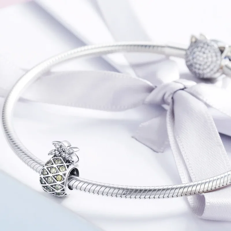 (image for) Pandora Style Silver Summer Pineapple Charm - SCC936 - View 3