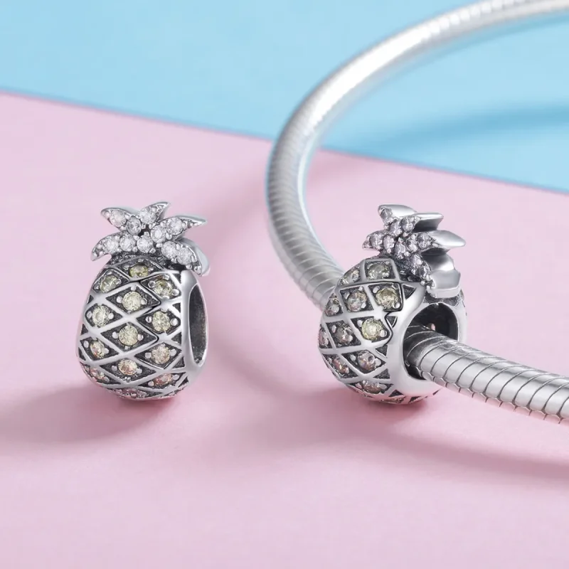 (image for) Pandora Style Silver Summer Pineapple Charm - SCC936 - View 4