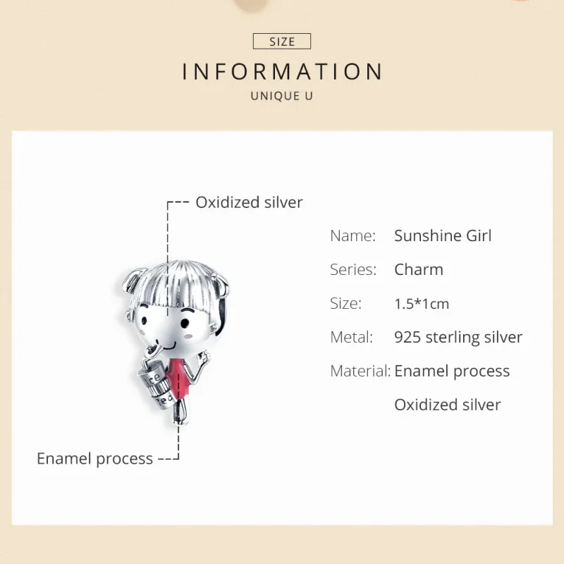 (image for) Pandora Style Silver Sunshine Girl Charm - SCC1525 - View 6