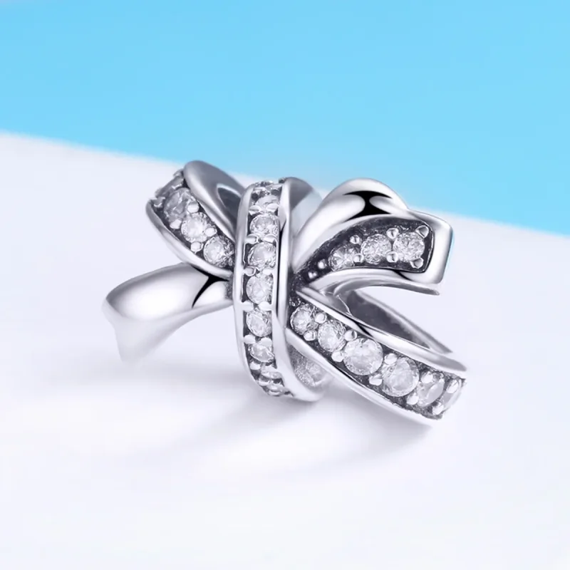 (image for) Pandora Style Silver Sweet Bow Charm - SCC773 - View 2