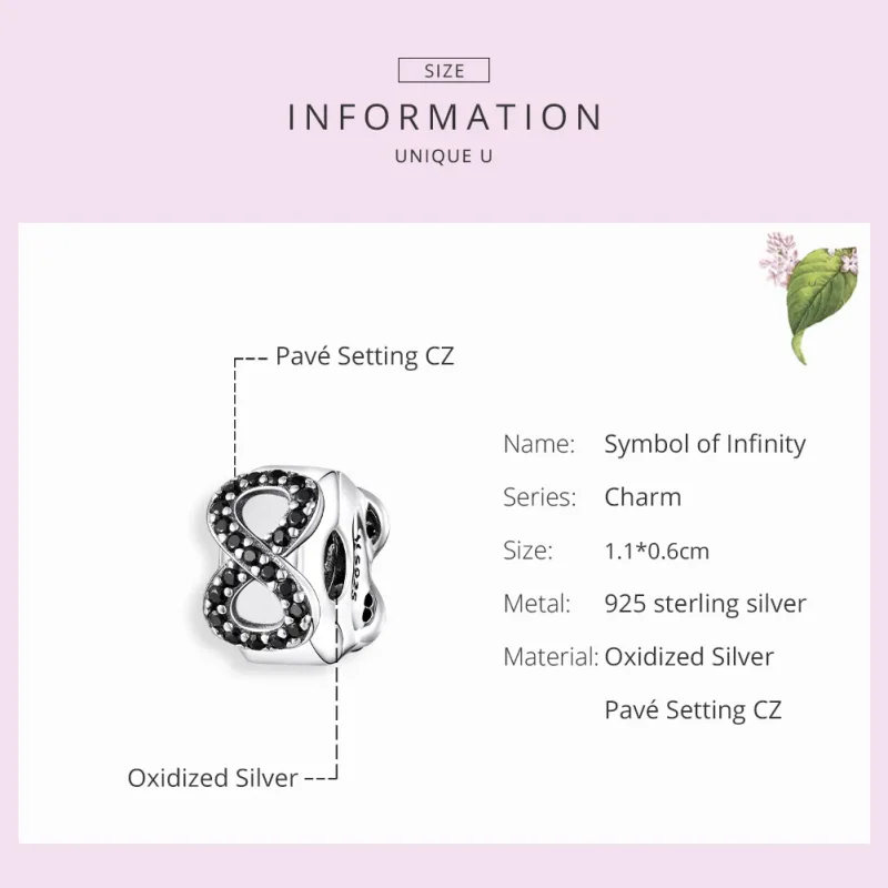 (image for) Pandora Style Silver Symbol of Infinity Charm - SCC1498 - View 7