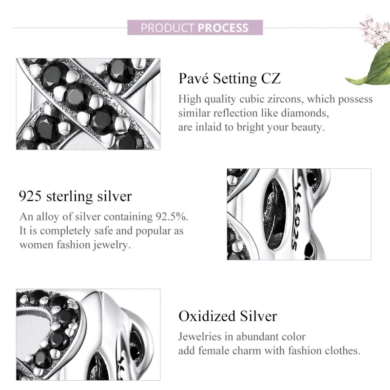 (image for) Pandora Style Silver Symbol of Infinity Charm - SCC1498 - View 8