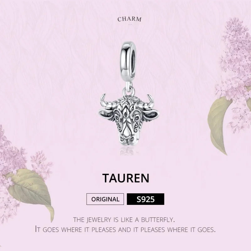 (image for) Pandora Style Silver Tauren Dangle Charm - SCC1316 - View 2